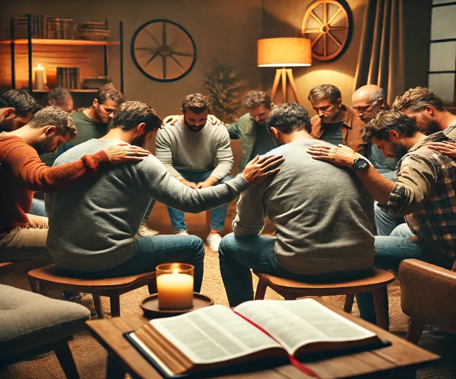 Christian men praying