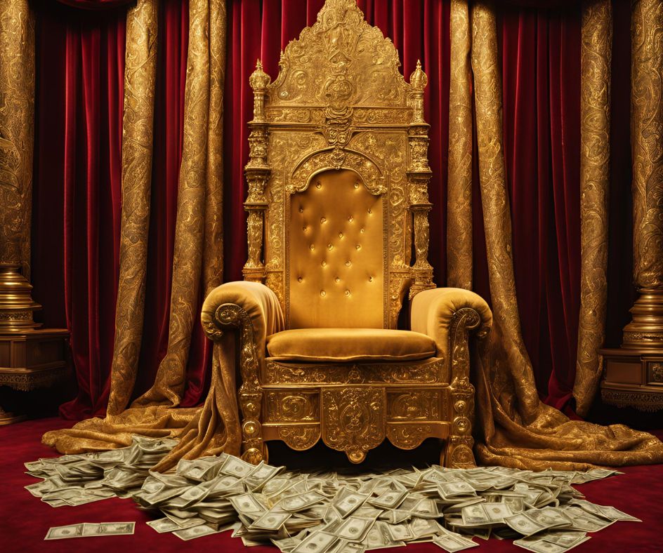 money on throne